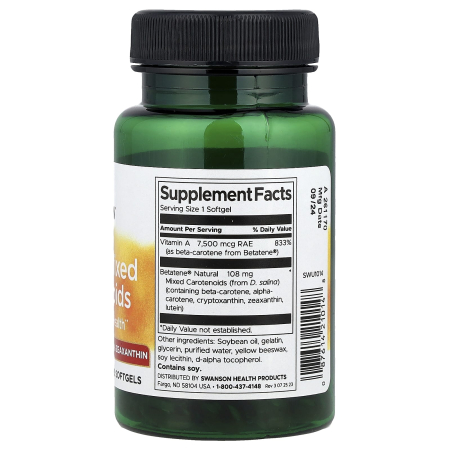 Betatene Natural Mixed Carotenoids, Swanson, 60 softgels SWU1014 [1]