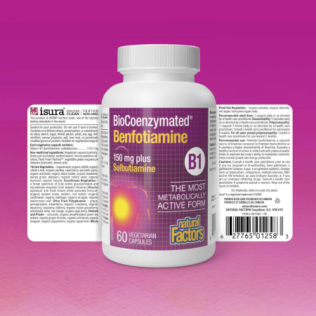 BioCoenzymated Benfotiamine, Vitamin B1, Natural Factors, 60 capsule [2]