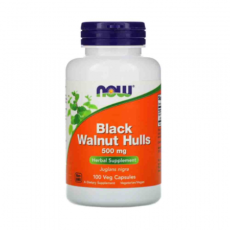 Black Walnut Hulls (Extractul din Coajă de Nucă Neagră), 500mg, Now Foods, 100 capsule