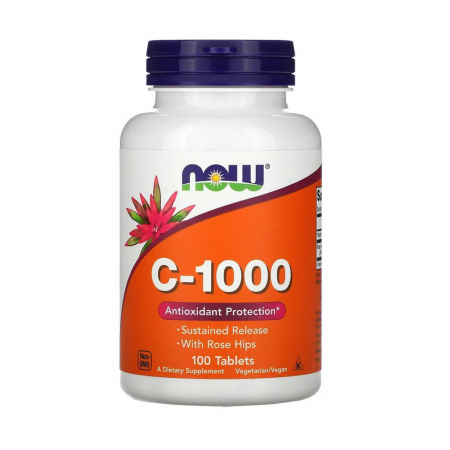 C-1000 Vitamina C Sustained Release (Eliberare Prelungita), Now Foods, 100 tablete