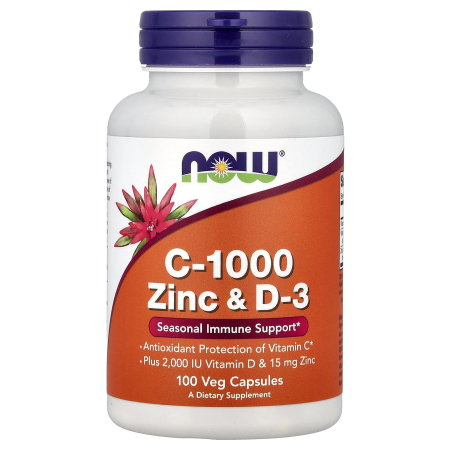 C-1000 Zinc & D-3, NOW Foods, 100 capsule [0]
