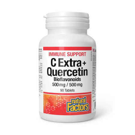 Natural Factors - C Extra + Quercetin Bioflavonoids 500 mg/500 mg, Natural Factors, 90 Tablets