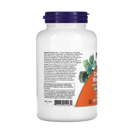 Calcium & Magnesium Citrate Powder with Vitamin D3, NOW Foods, 227g [2]