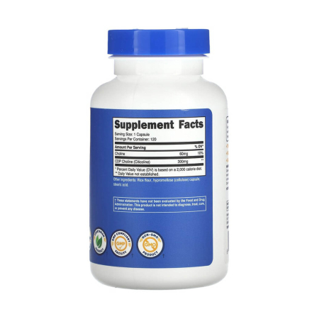 CDP Choline, Citicoline, 300 mg, Nutricost, 120 capsule [1]