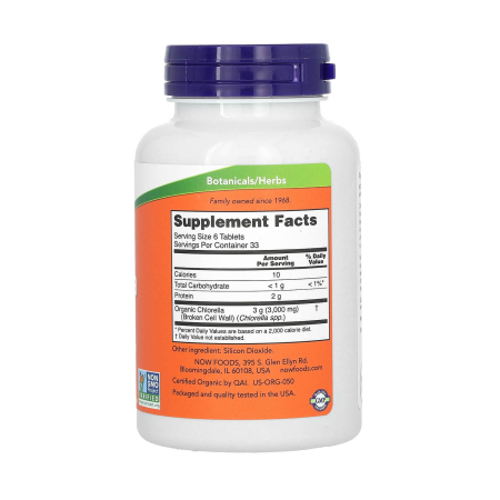 Certified Organic Chlorella, 500 mg, NOW Foods, 200 Tablete [1]