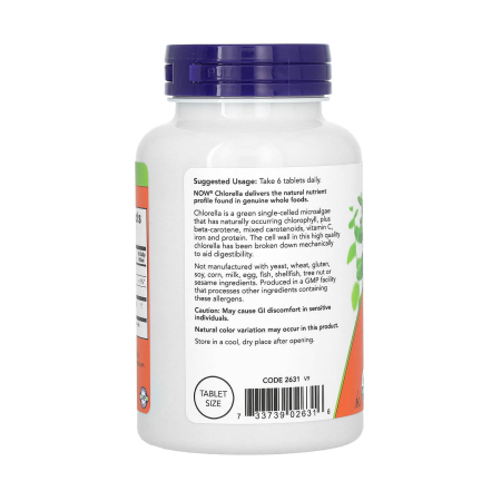 Certified Organic Chlorella, 500 mg, NOW Foods, 200 Tablete [2]