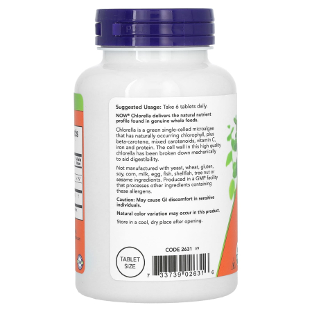 Certified Organic Chlorella, 500 mg, NOW Foods, 200 Tablete [2]