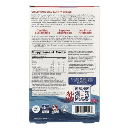 Childrens DHA Omega 3 Gummy, Nordic Naturals, 30 Gummies [3]