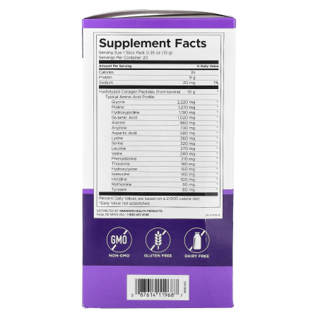 Collagen Peptides, Swanson, 20 Stick Packs x 10 g SW1968 [1]