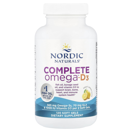 Nordic Naturals - Complete Omega-D3, Lemon, Nordic Naturals, 120 softgels