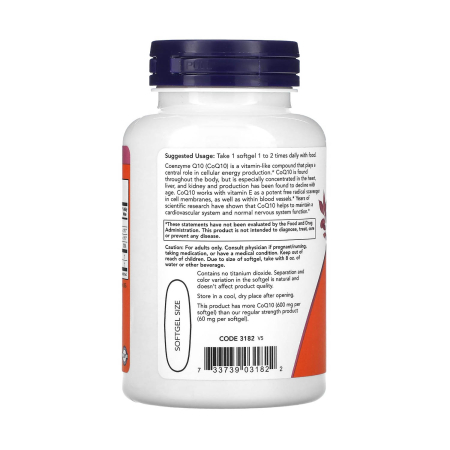 CoQ10 , 600 mg, NOW Foods, 60 softgels [2]