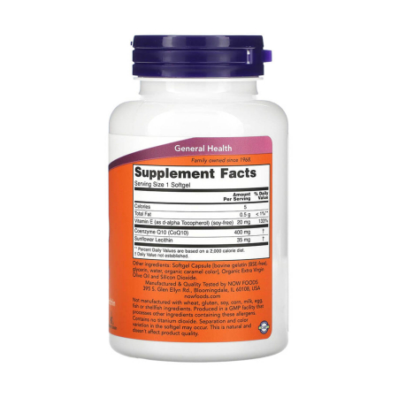 CoQ10 , 400 mg, NOW Foods, 60 softgels [1]
