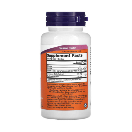 CoQ10 , 400 mg, NOW Foods, 30 softgels [1]