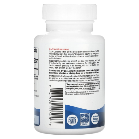 CoQ10 Ubiquinol, Kaneka, 100 mg, Nordic Naturals, 60 softgels [4]