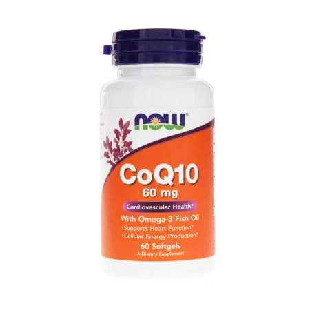 CoQ10 with Omega-3 Fish Oil, 60 mg, Now Foods, 60 softgels