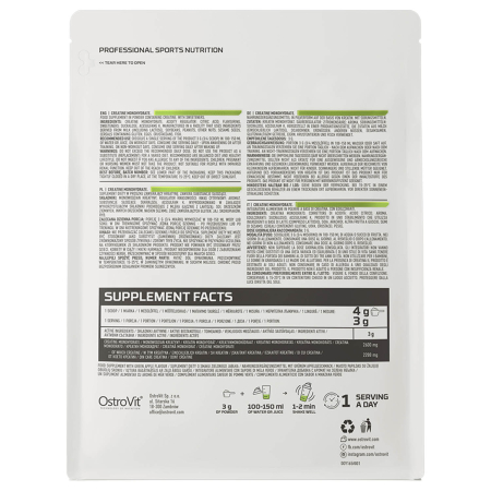 Creatine Monohydrate, Green Apple, OstroVit, 300g [2]