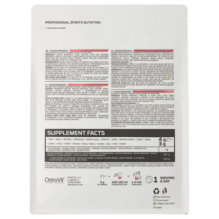 Creatine Monohydrate, Pepene Verde, OstroVit, 300g [2]