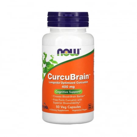 CurcuBrain, Cognitive Support, 400 mg, Now Foods, 50 capsule