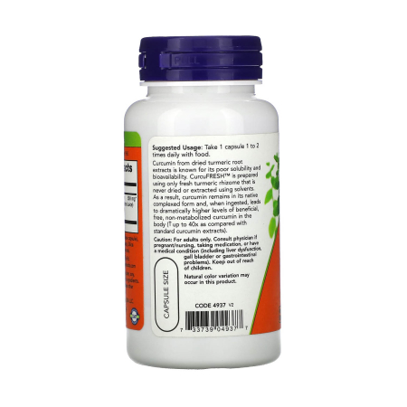 CurcuFresh Curcumin, 500 mg, NOW Foods, 60 capsule [2]