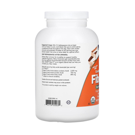 Fiber-3, Powder, Organic, NOW Foods, 454g [2]