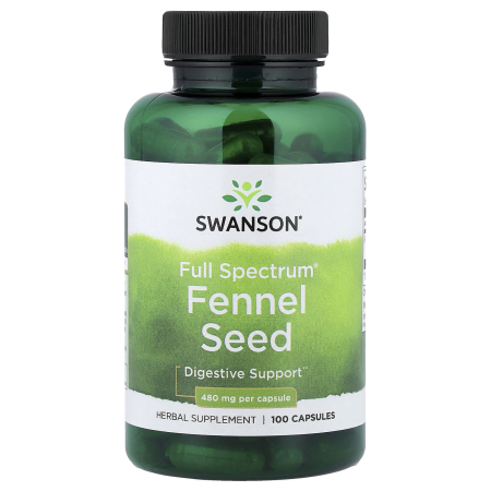 Full Spectrum Fennel Seed (Semințe de Fenicul) 480mg, Swanson, 100 capsule SW976