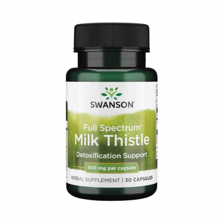 Full Spectrum Milk Thistle (Armurariu), 500mg, Swanson, 30 capsule SW1557