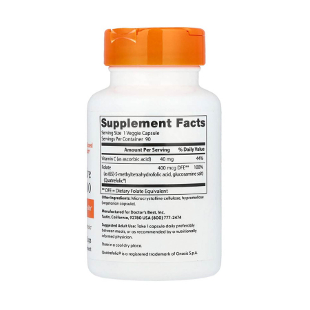 Fully Active Folate 400, 400 mcg, Doctor's Best, 90 capsule [1]