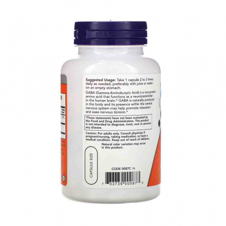 Now Foods, GABA, 750 mg, 100 Veg Capsules [2]