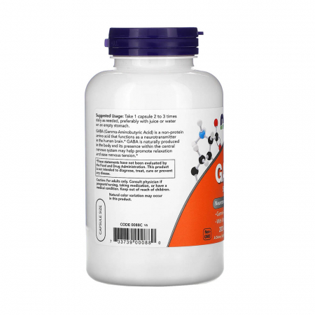 Now Foods, GABA, 750 mg, 100 Veg Capsules [1]