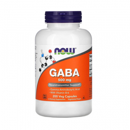 ECHILIBRU HORMONAL - Now Foods, GABA, 750 mg, 100 Veg Capsules