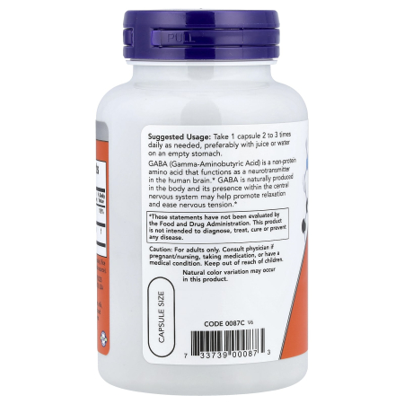 Now Foods, GABA, 750 mg, 100 Veg Capsules [2]