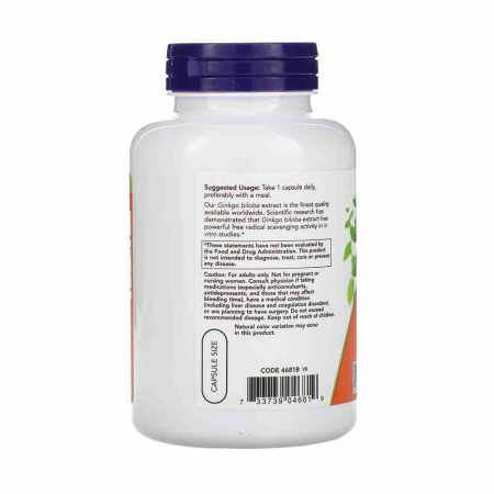 Now Foods, Ginkgo Biloba, Double Strength, 120 mg, 200 Veg Capsules [1]