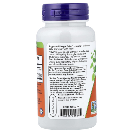 Now Foods, Ginkgo Biloba, Double Strength, 120 mg, 200 Veg Capsules [2]