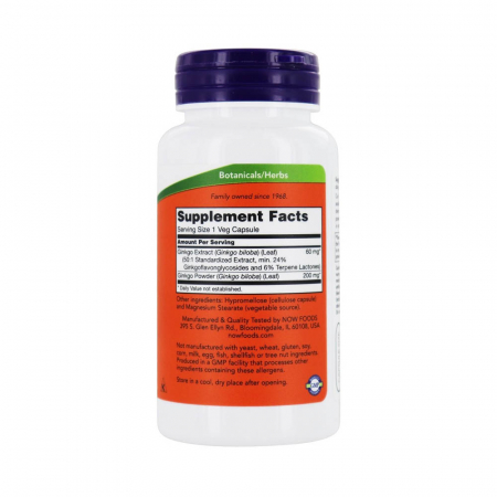 Now Foods, Ginkgo Biloba, Double Strength, 120 mg, 200 Veg Capsules [2]