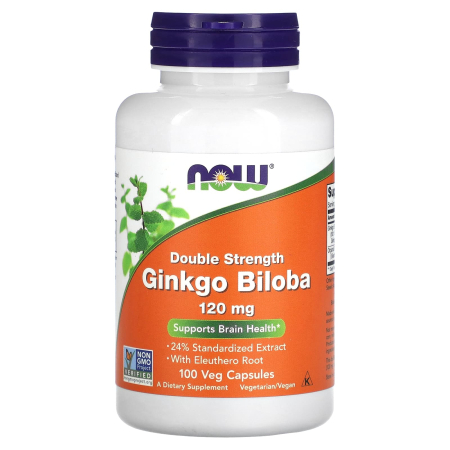 Ginkgo Biloba 120mg, Now Foods, 100 capsules, 100 Veg Caps, 120 mg, 12.2029
