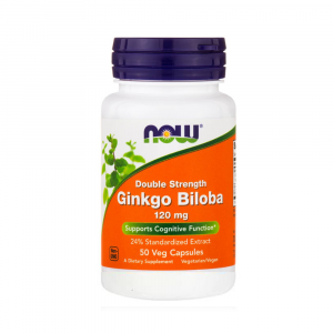 SANATATEA CREIERULUI - Now Foods, Ginkgo Biloba, Double Strength, 120 mg, 200 Veg Capsules
