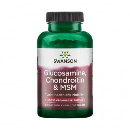 Glucosamine, Chondroitin & MSM 3-in-1 Formula, Swanson, 120 tablete SW1009