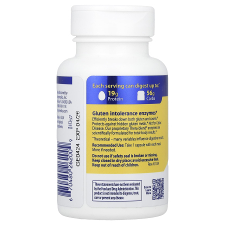 GlutenEase, Enzymedica, 60 capsule [2]