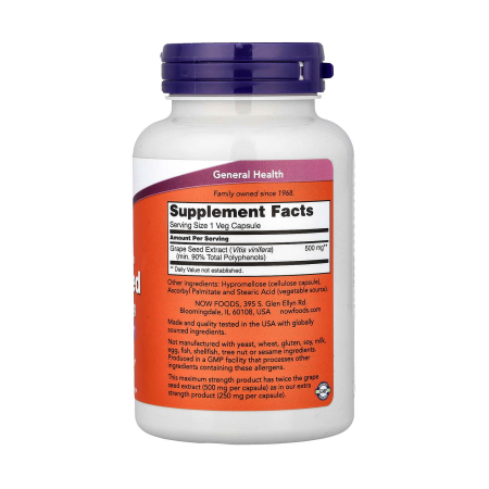 Grape Seed Extract, 500 mg, NOW Foods, 90 capsule [1]