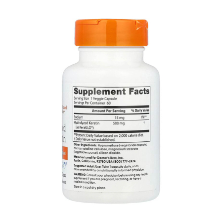Hydrolyzed Keratin, 500 mg, Doctor's Best, 60 capsules [1]