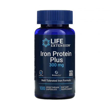 Iron - Iron Protein Plus, 300 mg, Life Extension, 100 capsules