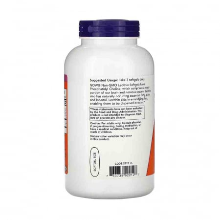 Lecitina (Lecithin) 1200mg, Now Foods, 200 softgels [1]