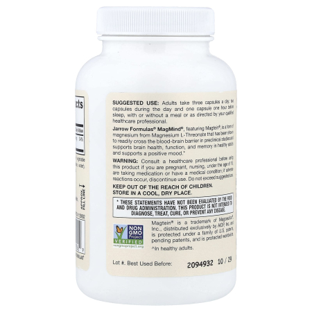 MagMind, Magnesium L-Threonate Magtein, Jarrow Formulas, 90 capsule [2]