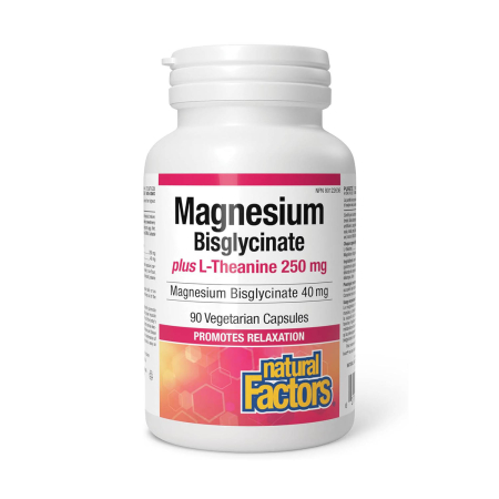 Natural Factors - Magnesium Bisglycinate Plus L-Theanine, Natural Factors, 90 capsules