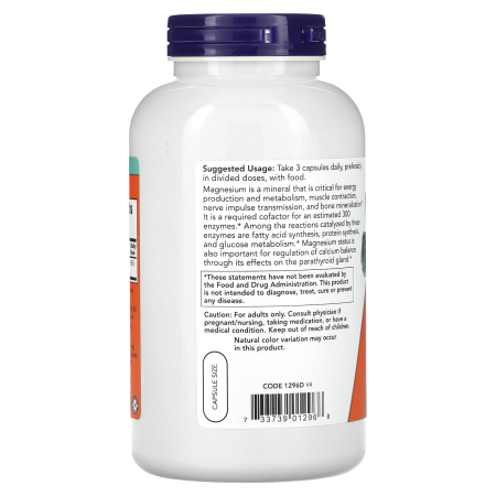Magnesium Citrate 133 mg, Now Foods, 240 capsule [2]