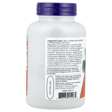 Magnesium Citrate Softgels, Now Foods, 90 softgels [2]