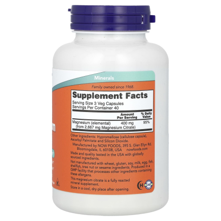 Magnesium Citrate 133 mg, Now Foods, 120 capsules [1]