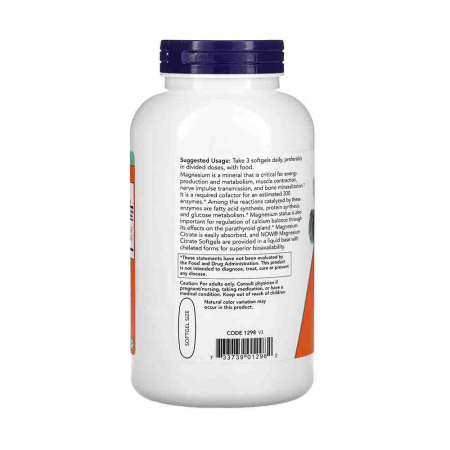 Magnesium Citrate Softgels, Now Foods, 180 softgels [1]