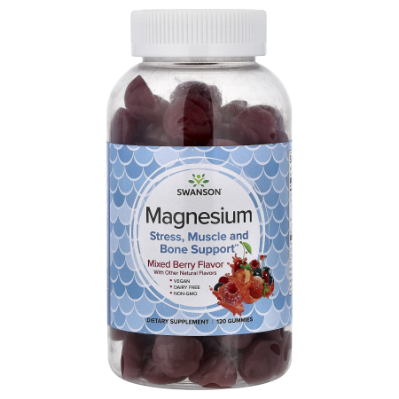 Swanson - Magnesium Gummies, Mixed Berry, Swanson, 120 Gummies SW1954