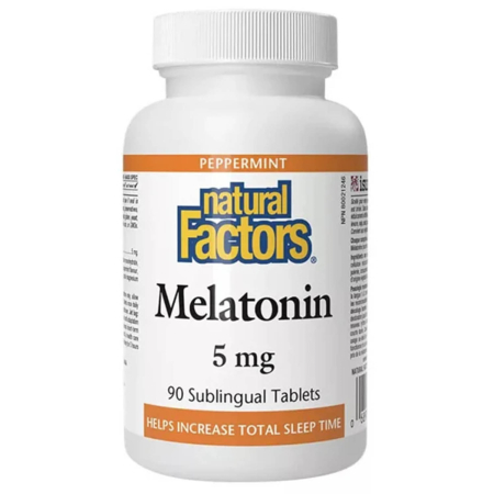 Melatonin, Stress-Relax, 5 mg, Natural Factors, 90 tablete